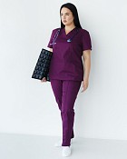 Медичний костюм жіночий Топаз фіолетовий +SIZE